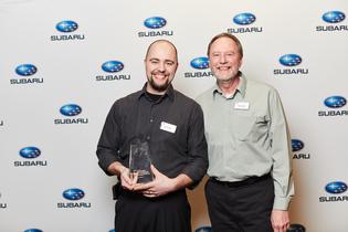 David Jodat, a Senior Master Technician at Subaru City of Milwaukee in Milwaukee, Wisconsin, pictured with his father, Brian Jodat, is named the 2019 Subaru National Technician Competition Champion. David Jodat, a Senior Master Technician at Subaru City of Milwaukee in Milwaukee, Wisconsin, pictured with his father, Brian Jodat, is named the 2019 Subaru National Technician Competition Champion.