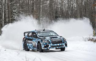 Defending Rally America champ David Higgins delivered a flawless run of Sno*Drift rally to win the event. Defending Rally America champ David Higgins delivered a flawless run of Sno*Drift rally to win the event.
