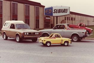 Subaru BRAT Production: 1978-1987 Acronym: Bi-drive Recreational All-terrain Transporter Marketed as a “Fun in the Sun” vehicle Equipped with the same “On-Demand” 4WD as the wagon Three trim levels were available: the DL, GL and Turbo GL-10 (for certain years) President Ronald Reagan owned a 1978 BRAT Subaru BRAT Production: 1978-1987 Acronym: Bi-drive Recreational All-terrain Transporter Marketed as a “Fun in the Sun” vehicle Equipped with the same “On-Demand” 4WD as the wagon Three trim levels were available: the DL, GL and Turbo GL-10 (for certain years) President Ronald Reagan owned a 1978 BRAT