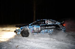 Subaru Rally Team USA's first 2015 WRX STI rally car ploughs through the snowy roads of Michigan at Sno*Drift Rally. Subaru Rally Team USA's first 2015 WRX STI rally car ploughs through the snowy roads of Michigan at Sno*Drift Rally.