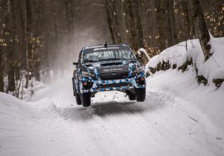 A hard charging David Higgins won every stage of Sno*Drift Rally in the debut of the Subaru Rally Team USA 20015 WRX STI rally car. A hard charging David Higgins won every stage of Sno*Drift Rally in the debut of the Subaru Rally Team USA 20015 WRX STI rally car.
