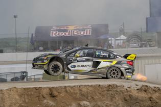 Patrik Sandell launches his Subaru STI skyward at GRC Memphis. Patrik Sandell launches his Subaru STI skyward at GRC Memphis.